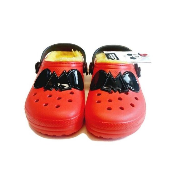 CROCS Classic Disney Mickey Mouse Lined Clog Lightweight Slip On Shoes Size J4 - Picture 6 of 9
